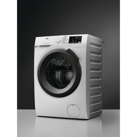 AEG Waschmaschine 9 kg, Serie 6000 ProSense: Mengenautomatik für automatische Anpassung von Waschdauer & Energieverbrauch, Startzeitvorwahl, Nachlegefunktion, Vollwasserschutz, 1400 U/min, L6AMZ49FL