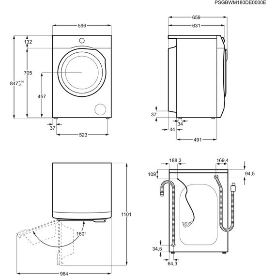 AEG Waschmaschine 9 kg, Serie 6000 ProSense: Mengenautomatik für automatische Anpassung von Waschdauer & Energieverbrauch, Startzeitvorwahl, Nachlegefunktion, Vollwasserschutz, 1400 U/min, L6AMZ49FL