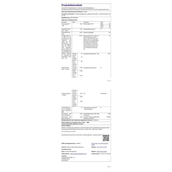 Midea MF10EW100B Waschmaschine / 10kg / 1400 U/Min/EEK A/Inverter Quattro Motor/Dampffunktion/Grosse Trommel/Nachlegefunktion/Kindersicherung/AquaStop, Weiß