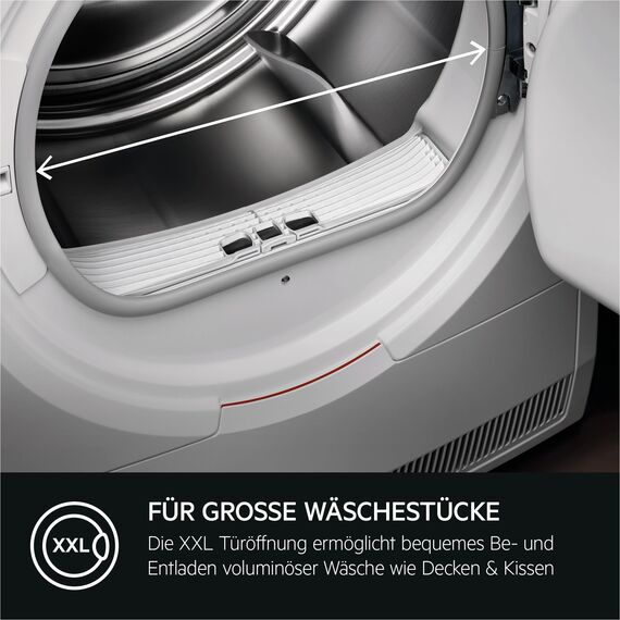 AEG Wärmepumpentrockner 8kg, Testsieger der Stiftung Warentest 2025, neue Energiekl. B, Serie 8000 AbsoluteCare Wolle- & Seidetrocknung, Reversierautomatik für Knitterschutz, Innenbeleuchtung TR8AMZ78