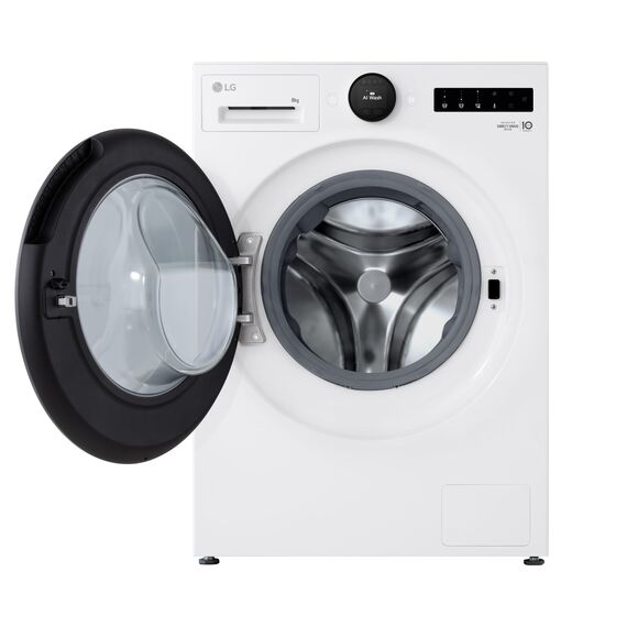LG F4WX808YC Waschmaschine (8 kg, Energieklasse A-20%, 1.350 U/Min.) mit AI Wash, Easy-Touch Drehregler, TurboWash 360, Weiß