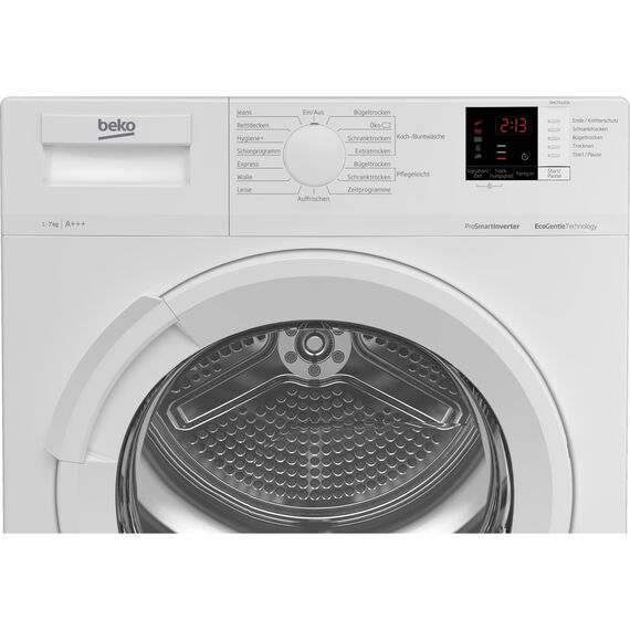 Beko DHC7512GX b300 Wärmepumpentrockner, Wäschetrockner, Frontlader, 7 kg Beladungskapazität, 15 Programme, Sonsortrocknung, Knitterschutz, Allergikergeeignet, Säulenfähig, Schontrommel, Weiß