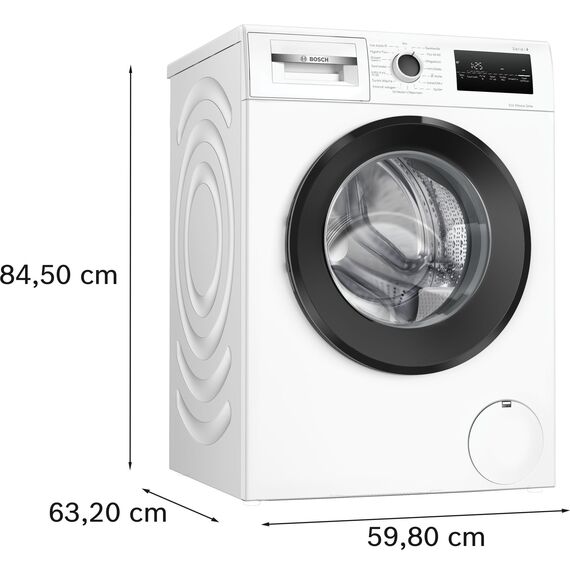Bosch Waschmaschine 8 kg Serie 4, 1400 UpM, Leiser Betrieb, Iron Assist, Speed Perfect, Nachlegefunktion, Hygiene Plus Programm, AquaSecure Plus, Langlebig mit Ersatzteilverfügbarkeit, WAN282K4