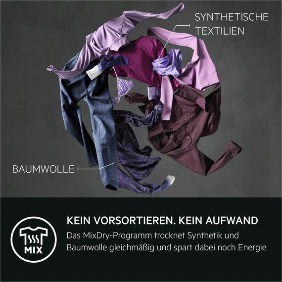 AEG Wärmepumpentrockner 8kg, Testsieger der Stiftung Warentest 2025, neue Energiekl. B, Serie 8000 AbsoluteCare Wolle- & Seidetrocknung, Reversierautomatik für Knitterschutz, Innenbeleuchtung TR8AMZ78