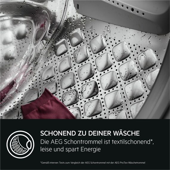 AEG AI Waschmaschine, 10 kg, Serie 6000 MaxWash - KI Waschassistent Volle Ladung in 45Min bei 30°C Sauber, Effizient, A, Hygiene-Programm mit Dampf, Nachlegefunktion, Aquastopp, 1400 U/min, LR6A5E400