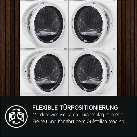 AEG Wärmepumpentrockner 8kg, Testsieger der Stiftung Warentest 2025, neue Energiekl. B, Serie 8000 AbsoluteCare Wolle- & Seidetrocknung, Reversierautomatik für Knitterschutz, Innenbeleuchtung TR8AMZ78