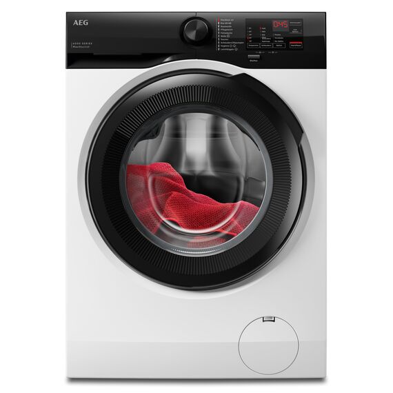 AEG AI Waschmaschine, 9 kg, Serie 6000 MaxWash - KI Waschassistent Volle Ladung in 45Min bei 30°C Sauber & Effizient, A, Hygiene-Programm mit Dampf, Nachlegefunktion, Aquastopp, 1400 U/min, LR6AMZ49FL
