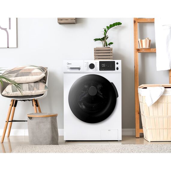 Midea Waschmaschine W 5.840 iN / 8KG Fassungsvermögen/Energieeffizienzklasse B / 1400 U/min/Steam Care/Reload-Nachlegefunktion