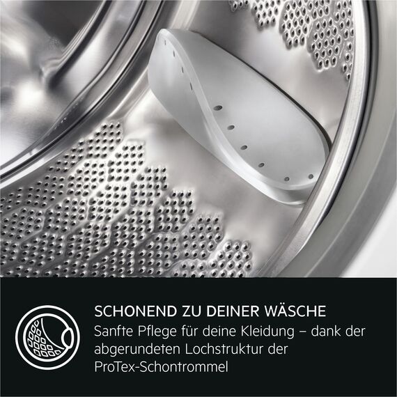 AEG AI Waschmaschine, 8 kg, Serie 6000 MaxWash - KI Waschassistent Volle Ladung in 45Min bei 30°C Sauber & Effizient, A, Hygiene-Programm mit Dampf, Nachlegefunktion, Aquastopp, 1400 U/min, LR6AMZ48FL