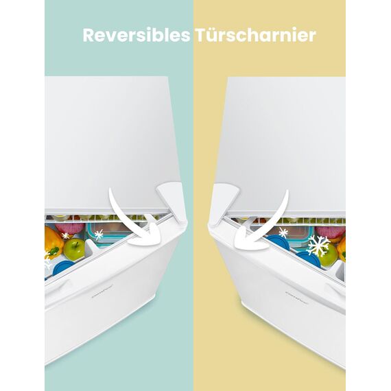 Comfee RCD50WH2(E) Mini Kühlschrank / 43L Kühlbox mit Eisfach/Kühlschrank Klein für Zimmer & Büro/Schnelle Kühlung in der Chiller Box/Temperaturregelung/Verstellbare Füße / 80 kWh/Jahr/Weiß