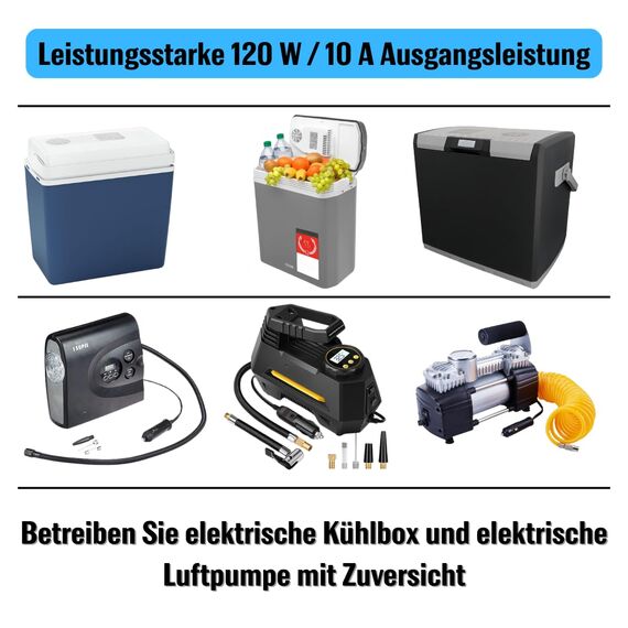 Netzgleichrichter Netzadapter Adapter 100V - 240V auf 12V/10A (120W) KFZ Zigarettenanzünder Steckdose Spannungswandler 12V Netzteil über das Stromnetz für Auto-Kühlbox, Luftpumpe, Autostaubsauger