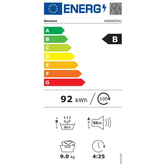 Siemens WQ46B2D41 iQ700, Wärmepumpentrockner 9 kg, Extrem Leise, varioSpeed, Halbe Beladung, Knitterschutz, autoDry, über Home Connect mit Waschmaschine verbinden, Selbstreinigung, Weiß