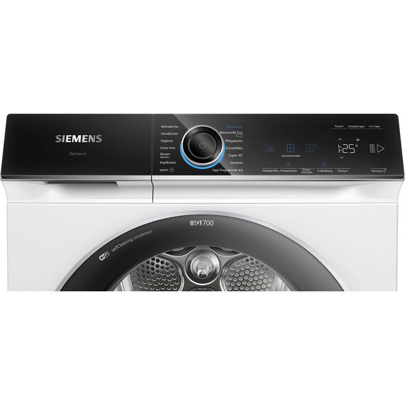 Siemens WQ45B2B40, Stiftung Warentest GUT (2,5)*, iQ700 Smarter Wärmepumpen-Trockner 9kg, autoDry optimale Trocknung, selbstreinigender Kondensator, Touch LED-Display, intelligentDry, Outdoor-Programm