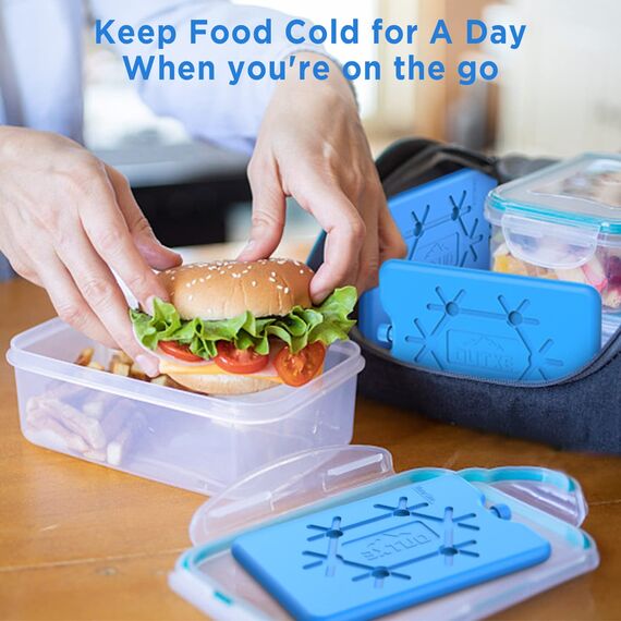 OUTXE 4 Kühlakku für Lunch, kühltasche und kühlbox klein - Kühlakkus für Kühltasche- Extra Dünn & Lange Kühlleistung für unterwegs