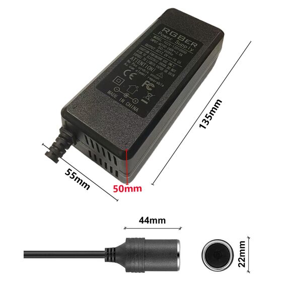 RGBer®Spannungswandler 230v auf 12v| KFZ Netzadapter, Adapter zigarettenanzünder Steckdose.| für Auto Kühlbox und Kompressor geeignet.