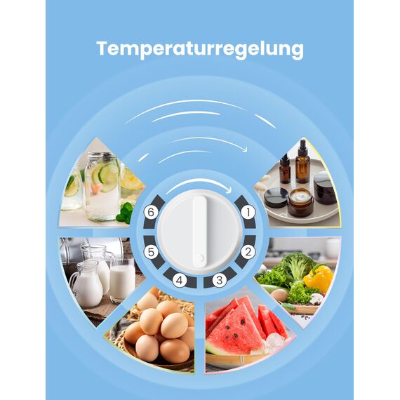Comfee RCD50WH2(E) Mini Kühlschrank / 43L Kühlbox mit Eisfach/Kühlschrank Klein für Zimmer & Büro/Schnelle Kühlung in der Chiller Box/Temperaturregelung/Verstellbare Füße / 80 kWh/Jahr/Weiß