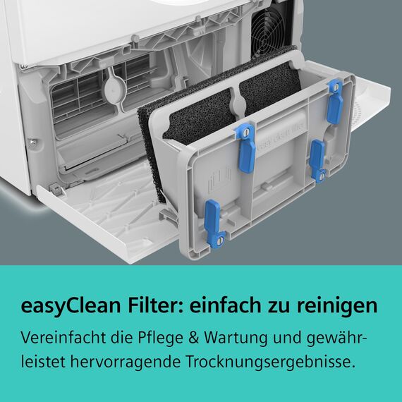 Siemens WT45HV0EM, iQ300, Wärmepumpen-Trockner, 8 kg, autoDry, super40-Programm, 63 dB, Touch LED-Display, softDry, Outdoor-Programm, easyClean-Filter, Kindersicherung, Weiß