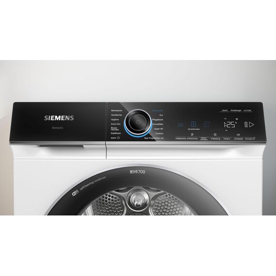 Siemens WQ46B2D41 iQ700, Wärmepumpentrockner 9 kg, Extrem Leise, varioSpeed, Halbe Beladung, Knitterschutz, autoDry, über Home Connect mit Waschmaschine verbinden, Selbstreinigung, Weiß