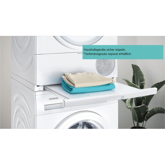 Siemens WQ46B2D41 iQ700, Wärmepumpentrockner 9 kg, Extrem Leise, varioSpeed, Halbe Beladung, Knitterschutz, autoDry, über Home Connect mit Waschmaschine verbinden, Selbstreinigung, Weiß