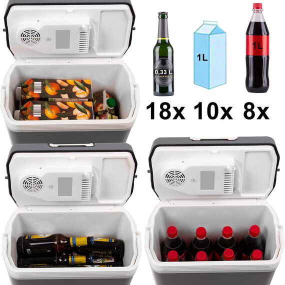WONEA 24 Liter Thermoelektrische Kühlbox mit USB Anschluss für Powerbank, 12V 230V KÜHLEN und WÄRMEN, Leise Camping Kühlbox Auto LKW