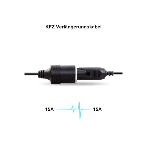 RGBer® Zigarettenanzünder 12V Verlängerung Kabel mit Stecker Zigarettenanzünder Verlängerung mit Stecker für Auto Kühlbox und Kompressor Kühlbox geeignet.