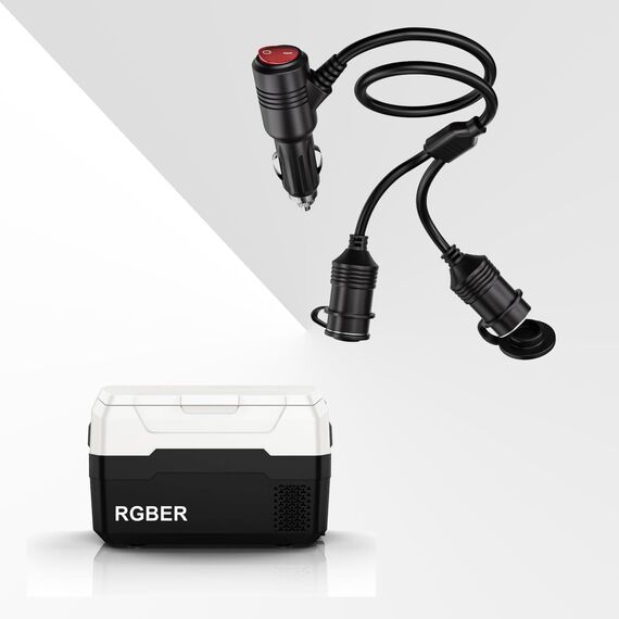 RGBer® Zigarettenanzünder Verteiler, Adapter Zigarettenanzünder Steckdose，Auto 12V Zigarettenanzünder Stecker mit Schalter| Für Auto Sitzheizung und Auto Kühlbox geeignet.