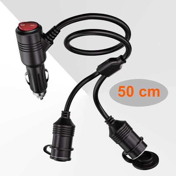 RGBer® Zigarettenanzünder Verteiler, Adapter Zigarettenanzünder Steckdose，Auto 12V Zigarettenanzünder Stecker mit Schalter| Für Auto Sitzheizung und Auto Kühlbox geeignet.