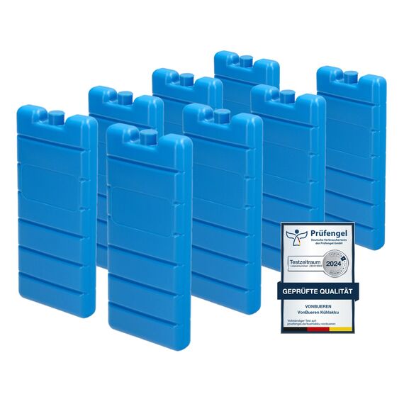 VonBueren 2-30 Kühlakkus für Kühltasche 12h Lange Kühlung | ca. 200 g je Kühlakku | ca. 7,4 x 16,7 x 2,1 cm | auch für Kühlbox (8)