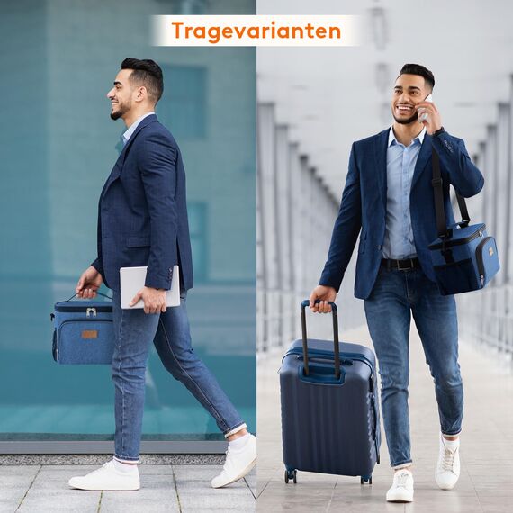 Lifewit Isolierte Kühltasche, Wiederverwendbare Lunchtasche, Tragbare Kühlbox auslaufsicher, Tragetasche mit verstellbarem Schulterriemen für Erwachsene für Arbeit/Picknick, Dunkelblau, 9L 12 Dosen
