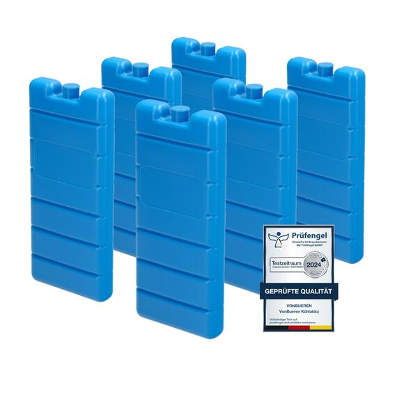 VonBueren 2-30 Kühlakkus für Kühltasche 12h Lange Kühlung | ca. 200 g je Kühlakku | ca. 7,4 x 16,7 x 2,1 cm | auch für Kühlbox (6)