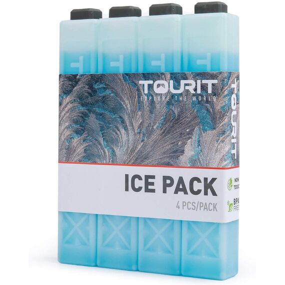 TOURIT Kühlakkus Kühlelemente für Kühltasche Kühlbox Kühlrucksack Wiederverwendbar Geeignet für Reisen,4er Set,Blau