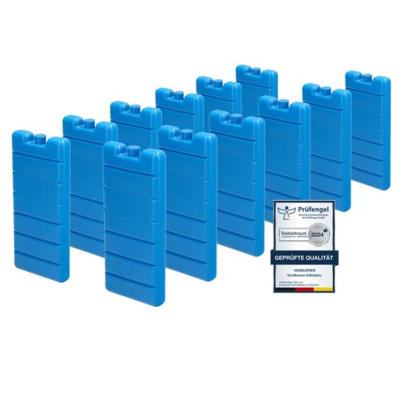 VonBueren 2-30 Kühlakkus für Kühltasche 12h Lange Kühlung | ca. 200 g je Kühlakku | ca. 7,4 x 16,7 x 2,1 cm | auch für Kühlbox (12)