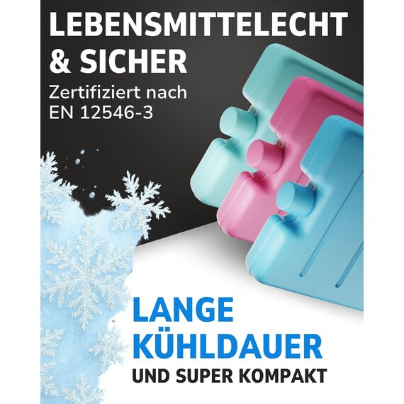 ToCi 3er Set Kleine Kühlakkus | Mini Kühl-Elemente für die Kühltasche Kühlbox | Kühl-Akku - platzsparende Kühlelemente für die Brotdose Lunchbox