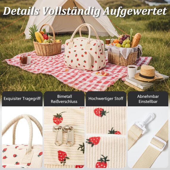 AOTM Kühltasche Klein für Frauen Männer, 12L Große Lunchtasche Isoliert Verstellbare Schultergurte, Faltbar Mini kühltasche kühlbox klein für Herren Damen, Isoliertasche für Arbeit Picknick Unterwegs