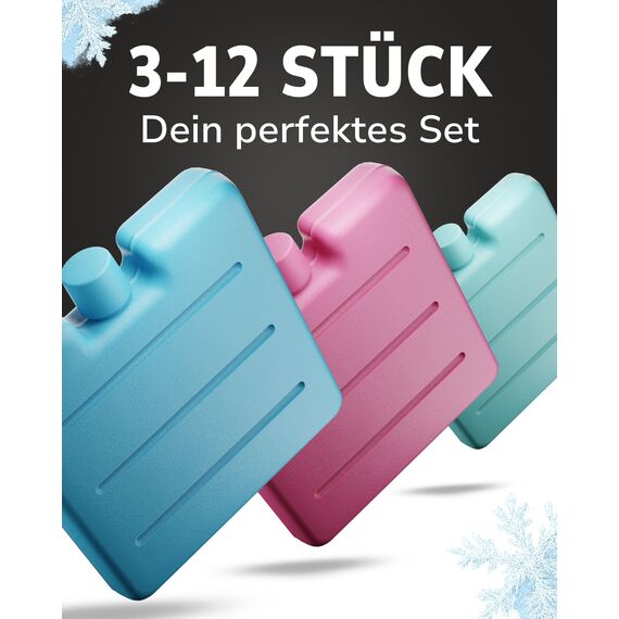 ToCi 12 x Mini Kühlakku – Kleine Kühlpads für Brotdose, Lunchbox, Kühltasche & Kühlbox - Wiederverwendbare Kühlelemente lebensmittelecht & BPA-frei - XS Eisakkus bunt 7,5 x 7,5 cm