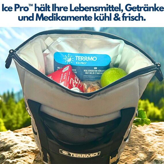 TERRMO Ice PRO™ Premium Groß Kühlakku für Kühltasche, Kühlbox, Kühlrucksack | Lange Kühldauer bis zu 48-72h | Wiederverwendbar, Hochleistungsfähig | Kühlelemente XL | 830ml/900g, 25x25cm (4er Pack)
