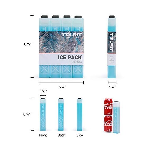 TOURIT Kühlakkus Kühlelemente für Kühltasche Kühlbox Kühlrucksack Wiederverwendbar Geeignet für Reisen,8er Set,Blau