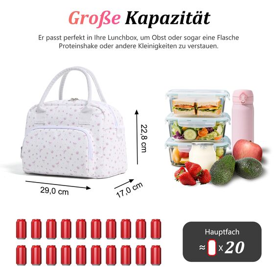AOTM Kühltasche Klein für Frauen Männer, 12L Große Lunchtasche Isoliert Verstellbare Schultergurte, Faltbar Mini kühltasche kühlbox klein für Herren Damen, Isoliertasche für Arbeit Picknick Unterwegs