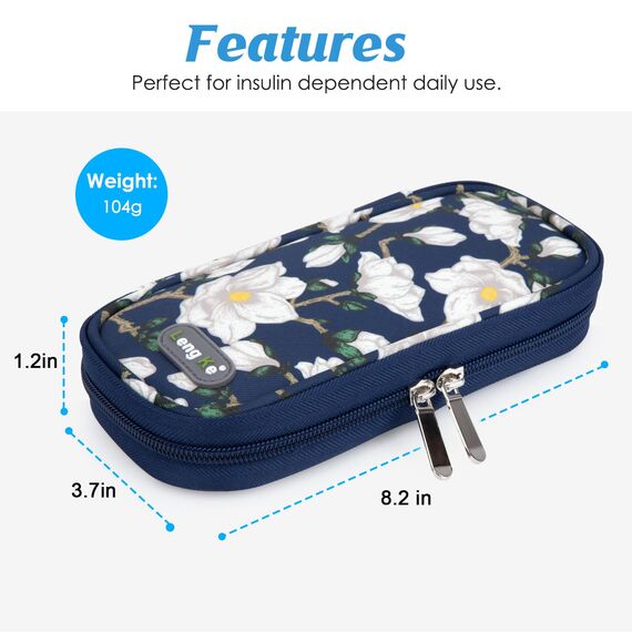 YOUSHARES Insulin Kühltasche mit 2 Kühlakku - Diabetiker Tasche für Diabetikerutensilien Halten Sie die Vorräte Sicher und Kalt, Diabetes Zubehör Pen Kühlbox auf Reisen (Kapok)