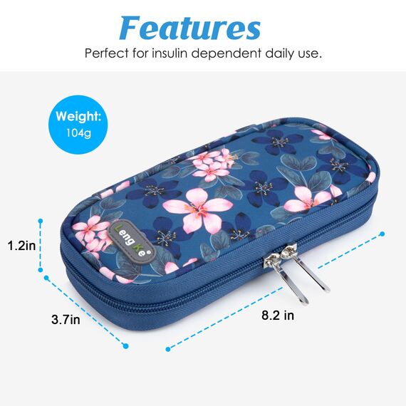 YOUSHARES Insulin Kühltasche mit 2 Kühlakku - Diabetiker Tasche für Diabetikerutensilien Halten Sie die Vorräte Sicher und Kalt, Diabetes Zubehör Pen Kühlbox auf Reisen (Magnolie)