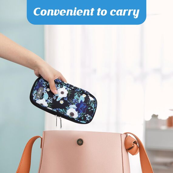YOUSHARES Insulin Kühltasche mit 2 Kühlakku - Diabetiker Tasche für Diabetikerutensilien Halten Sie die Vorräte Sicher und Kalt, Diabetes Zubehör Pen Kühlbox auf Reisen (Silberner Lotus)