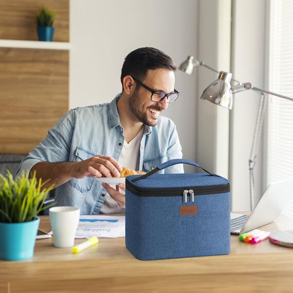 Lifewit Kühltasche Klein Isolierte für Männer Frauen, Faltbar Lunchbox Lunchtasche Isoliertasche Tragbare Kühlbox für Herren Damen für Picknicks Arbeit, Dunkelblau 9L