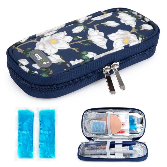 YOUSHARES Insulin Kühltasche mit 2 Kühlakku - Diabetiker Tasche für Diabetikerutensilien Halten Sie die Vorräte Sicher und Kalt, Diabetes Zubehör Pen Kühlbox auf Reisen (Kapok)