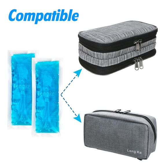 YOUSHARES 2 Stück Kühlakkus für Insulin Kühltasche Reise Tasche, Ice Pack für Diabetiker Etui Medikamenten Kühlbox, 2 Packungen