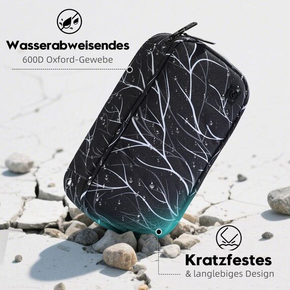 ALLCAMP Insulin Kühltasche Kühlbox für Tragbarer Organizer Diabetiker Medikamente mit 4 Eisbeuteln, Isolierfutter und Stiftaufbewahrung Schwarz und Weiß