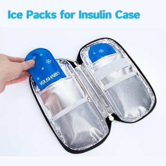 YOUSHARES Eisbeutel für Insulin kühltasche Reise Tasche - Wiederverwendbare Eisbeutel für Insulin kühltasche für Diabetiker (2 Packungen)