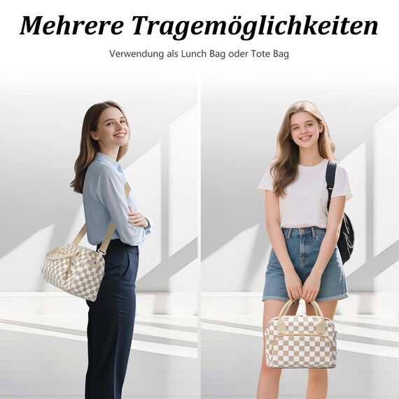 AOTM Lunchtasche Picknicktasche Damen Herren, 12L große Isolierte Lunchbox Kühltasche, Fleckensistent & Verstellbarer Schultergurt Thermotasche Lunch Bag, Tragbare kühlbox klein Arbeit/Unterwegs