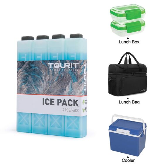 TOURIT Kühlakkus Kühlelemente für Kühltasche Kühlbox Kühlrucksack Wiederverwendbar Geeignet für Reisen,12er Set,Blau