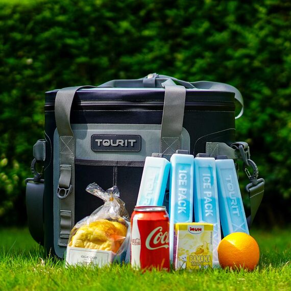 TOURIT Kühlakkus Kühlelemente für Kühltasche Kühlbox Kühlrucksack Wiederverwendbar Geeignet für Reisen,12er Set,Blau