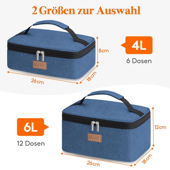 Lifewit Kühltasche Klein Isolierte für Männer Frauen, Faltbar Lunchbox Lunchtasche Isoliertasche Tragbare Kühlbox für Herren Damen für Picknicks Arbeit, Dunkelblau 4L
